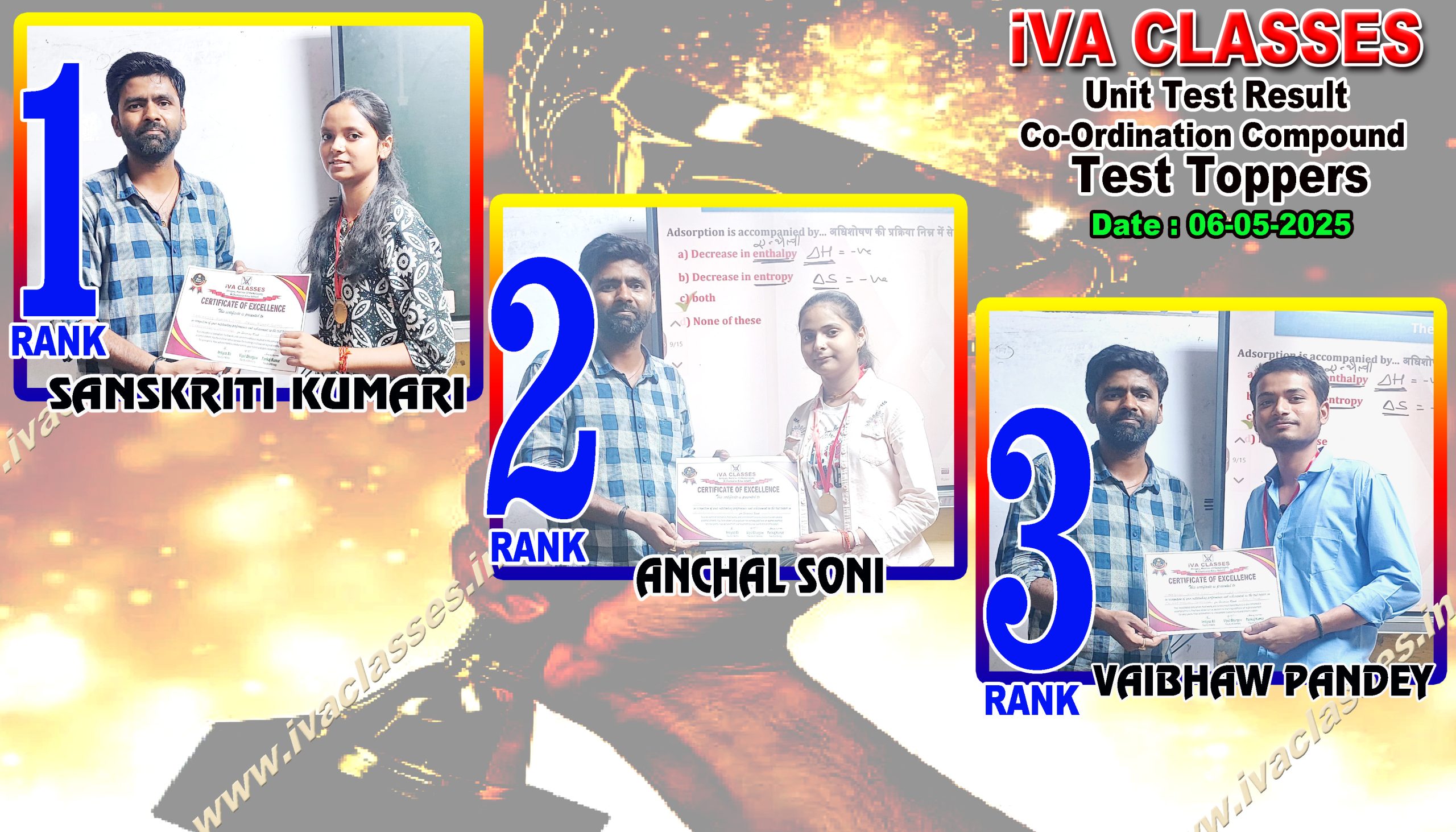 CO-ORDINATION COMP iva classes,chemistry physics,maths,biology,narkatiaganj CHEMISTRY TOPPER